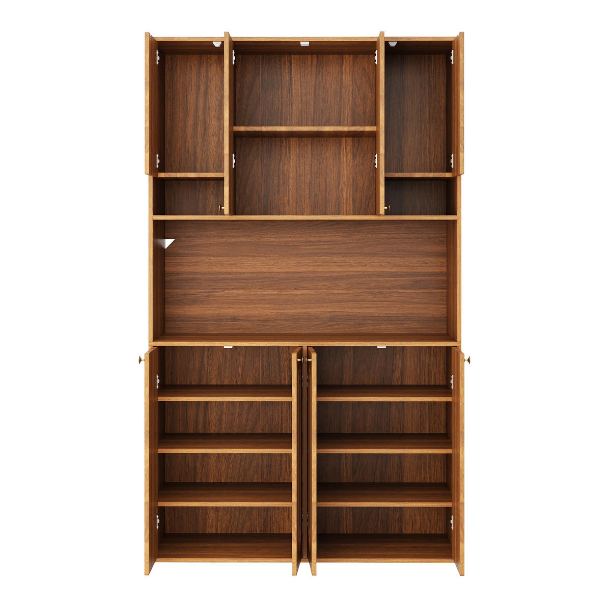 KÜCHENBUFFET Hochschrank 178 cm Natur mit LED,8 Türen,Hausbar und Stauraum - Braun, Holz (106/178/40cm) - PARAFTA HOME