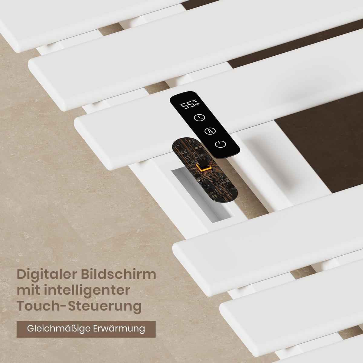 HEIZKÖRPER Elektrisch WLAN Thermostat Weiß - Weiß, Metall (40/85/11cm) - EMKE