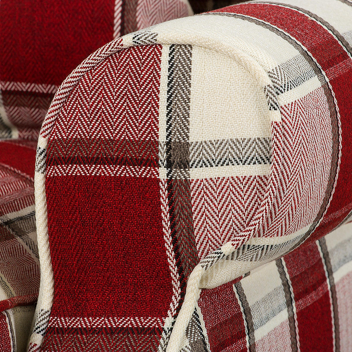 XL OHRENSESSEL - Beige/Rot, Textil (93/93/87cm) - home24