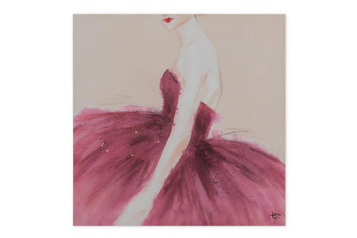ACRYLBILD HANDGEMALT 80/80 cm - Pink, Holz/Textil (80/80cm) - KUNSTLOFT