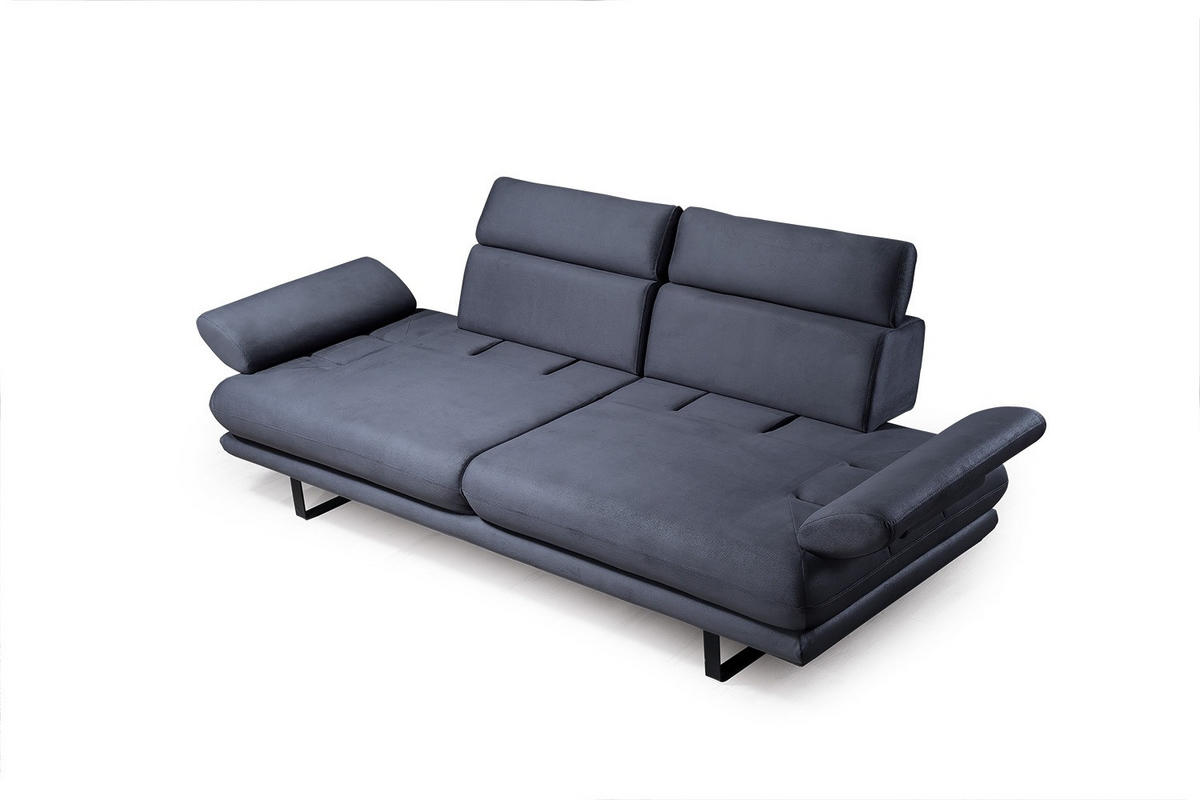 SOFA Energy 3-Sitzer Samt Anthrazit - Anthrazit, Textil (240/82/100cm) - Villa Möbel