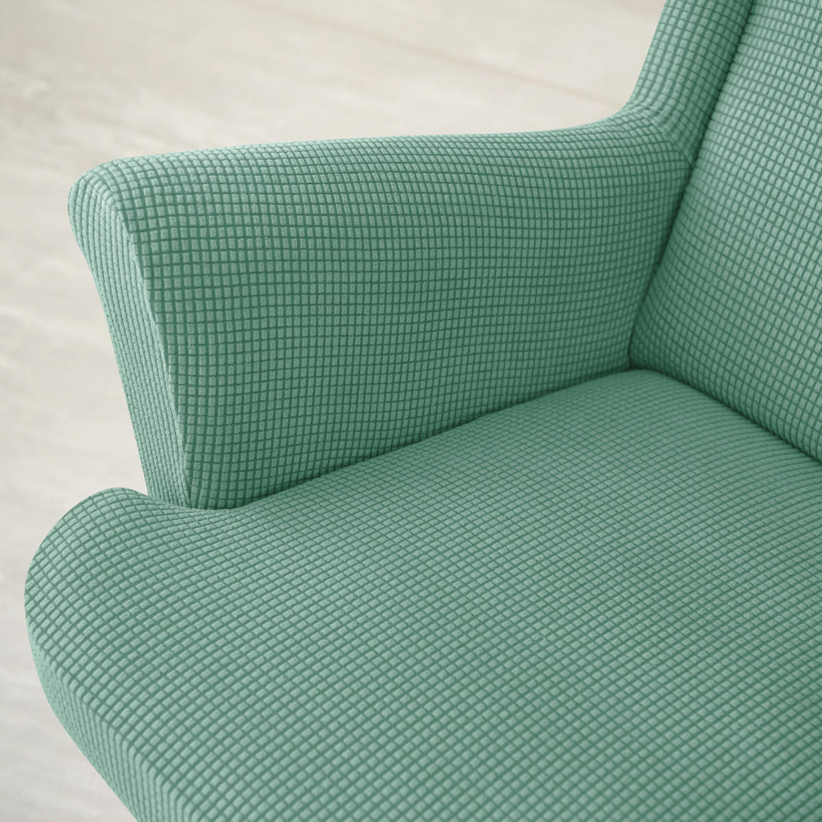 OHRENSESSEL ÜBERZUG Einfarbig Jacquard 2-Teilig - Grün, Textil (85/90cm) - Kaket