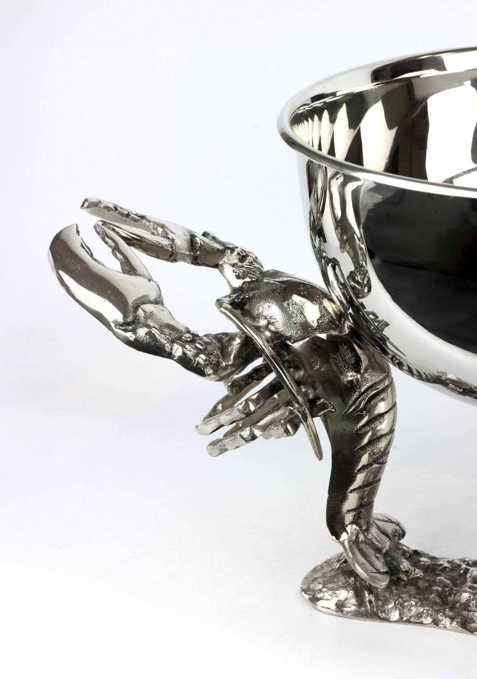 DEKOSCHALE Lobster - Silberfarben, Metall (65/35cm) - FURNARO