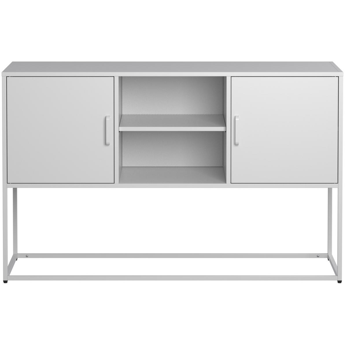 SIDEBOARD 120/40/75 cm weiß aus Metall mit 6 Fächern - Weiß, Metall (120/75/40cm) - OKWISH