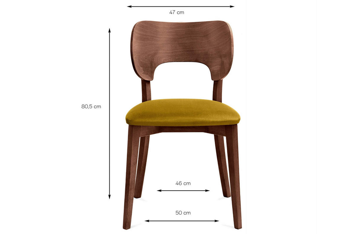 ESSZIMMERSTÜHLE LYCO (2er-Set), honig / Walnuss mittel - Walnussfarben/Honig, Holz/Buchenholz (47/81/45cm) - KONSIMO®