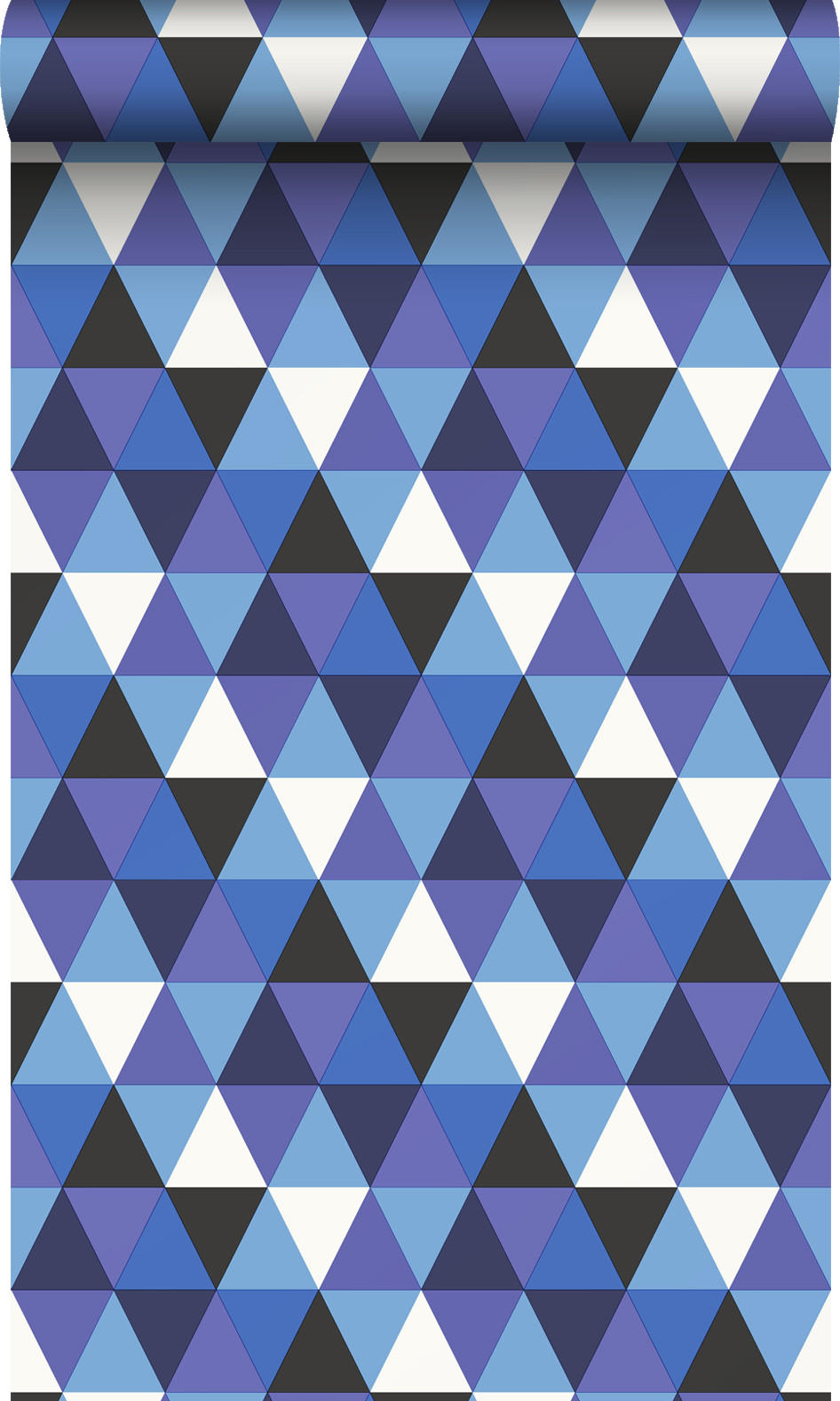 TAPETE grafische Dreiecke 53 cm x 10.05 m - Blau, Papier (53/1000cm) - Origin Wallcoverings