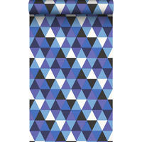 TAPETE grafische Dreiecke 53 cm x 10.05 m - Blau, Papier (53/1000cm) - Origin Wallcoverings