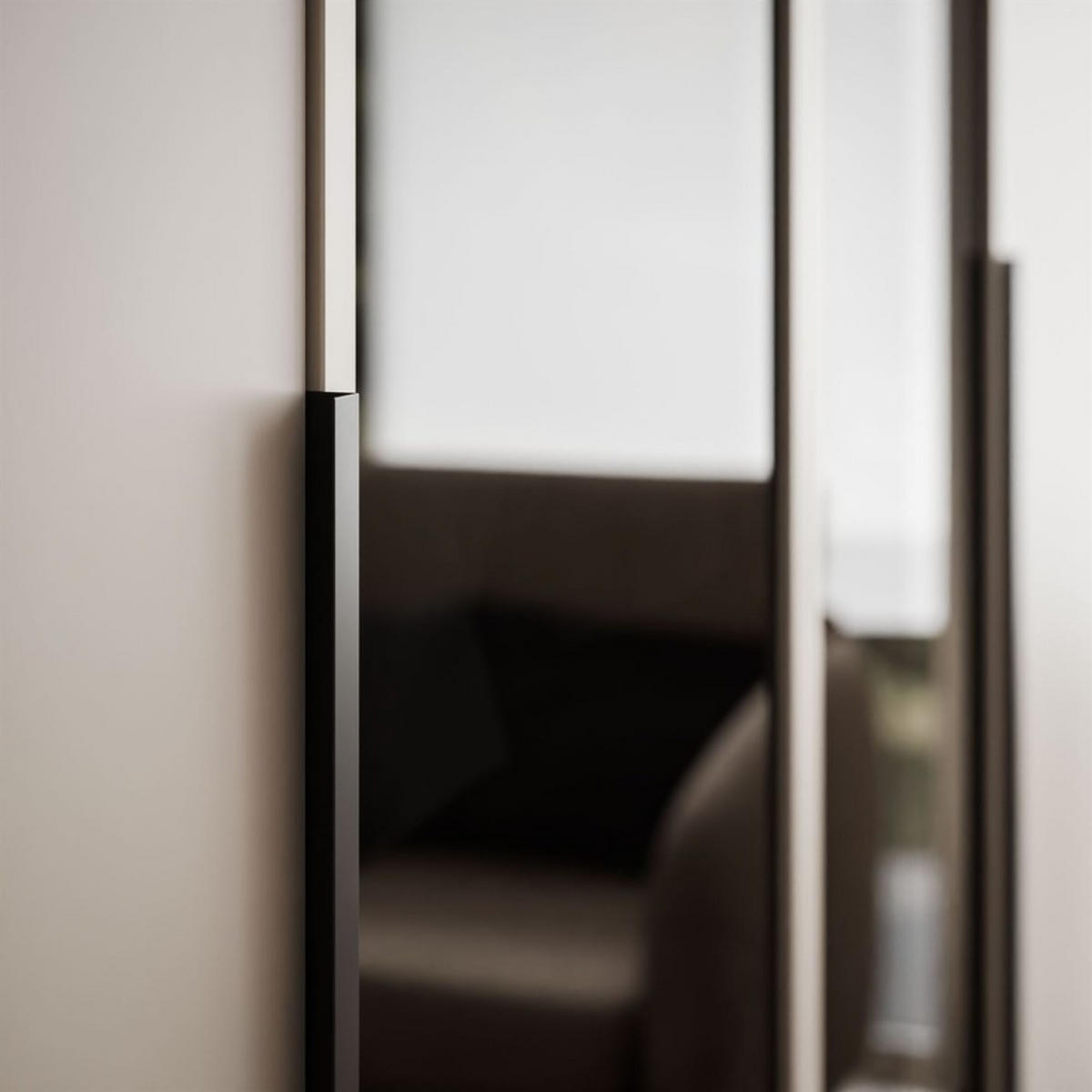 VIERTÜRIGER Schrank ATRIUM II mit Glasfront - Kaschmir, Holzwerkstoff (200/210/57cm) - Lookway