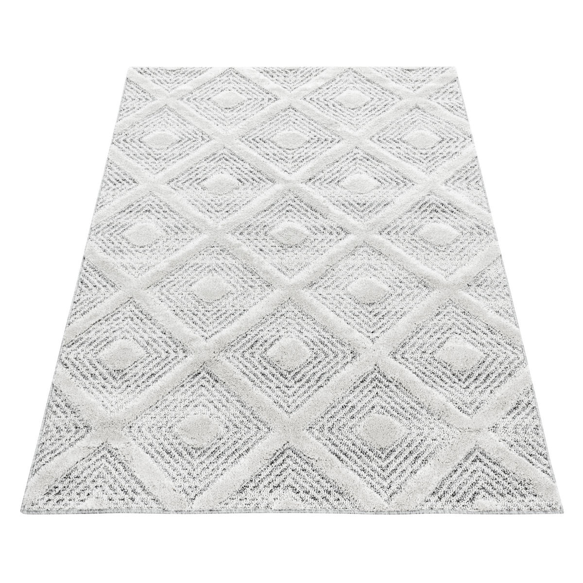 TEPPICH Wohnzimmer 3D Geometrisch Modern Waschbar OEKO-TEX Grau 120x170 cm Schadstoffgeprüft – EISACK - Grau, Textil (170/120cm) - KADIMA DESIGN