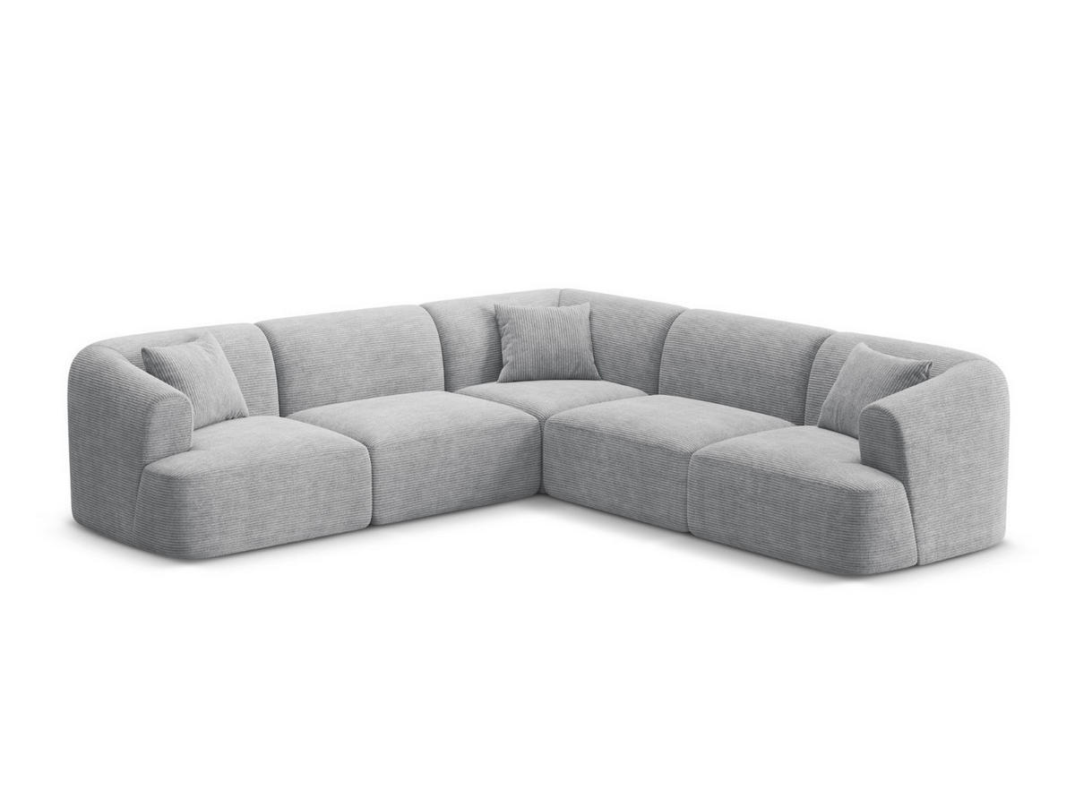 SYMMETRISCHES-MODULARES-ECKSOFA Campi aus Cord silber 6 Sitzplätze - Silberfarben, Textil (255/255cm) - Cosmopolitan Design
