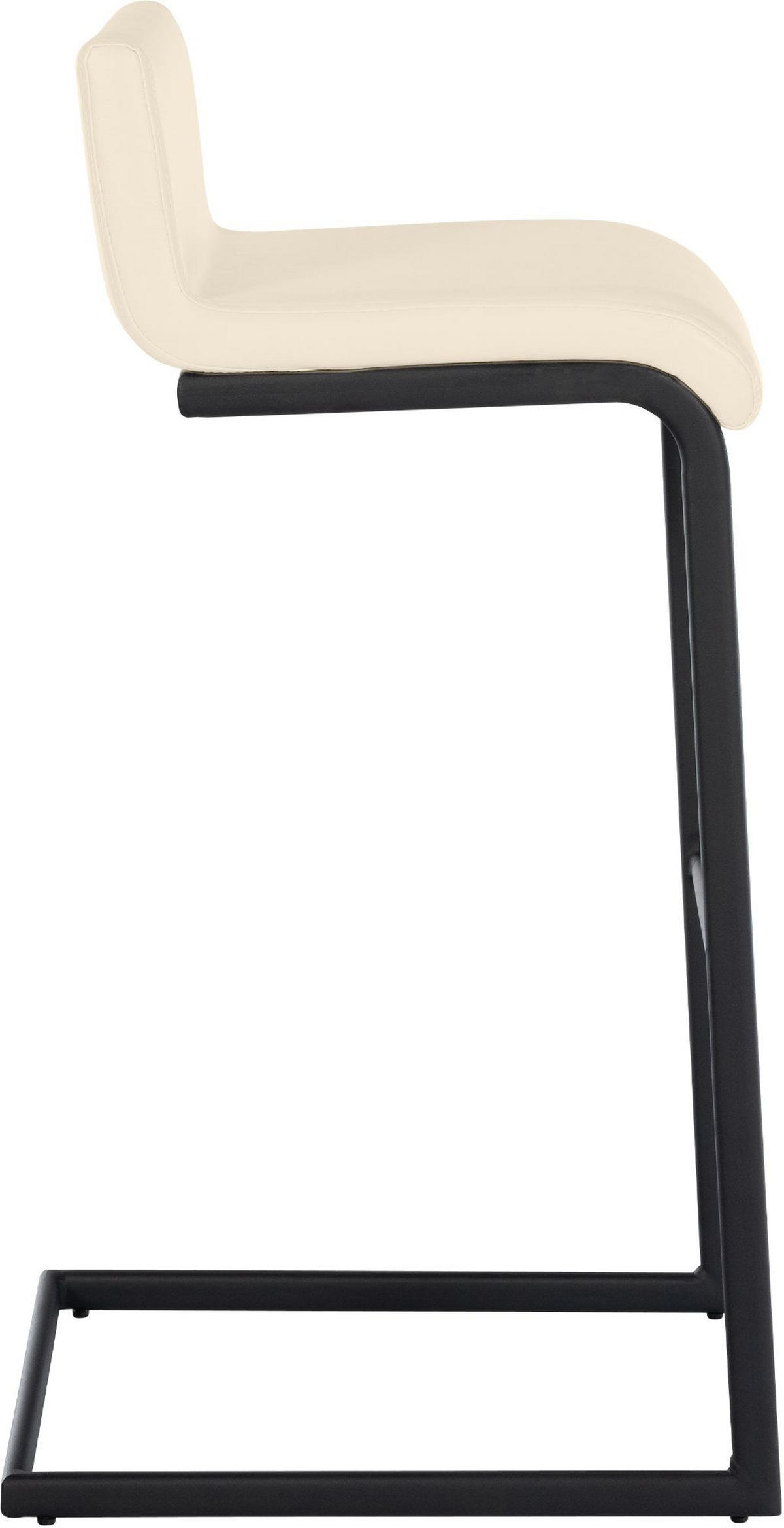 BARHOCKER 2 Lederlook Creme - Creme/Schwarz, Textil/Metall (40/96/50cm) - CLP