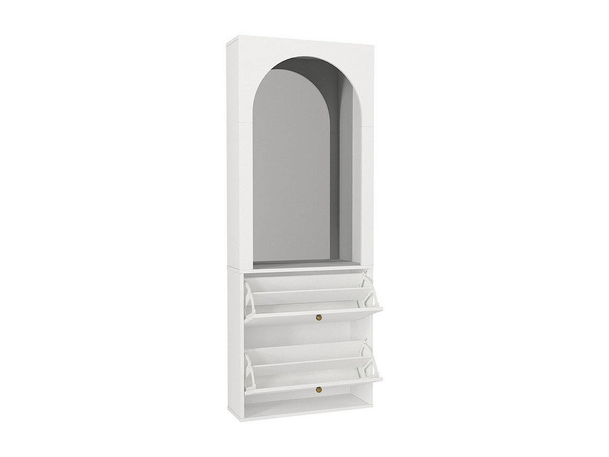 SCHUHSCHRANK - 74 cm x 25 cm - holz - weiß Cymora - Weiß, Holz (74/193.1/25cm) - Vente-Unique