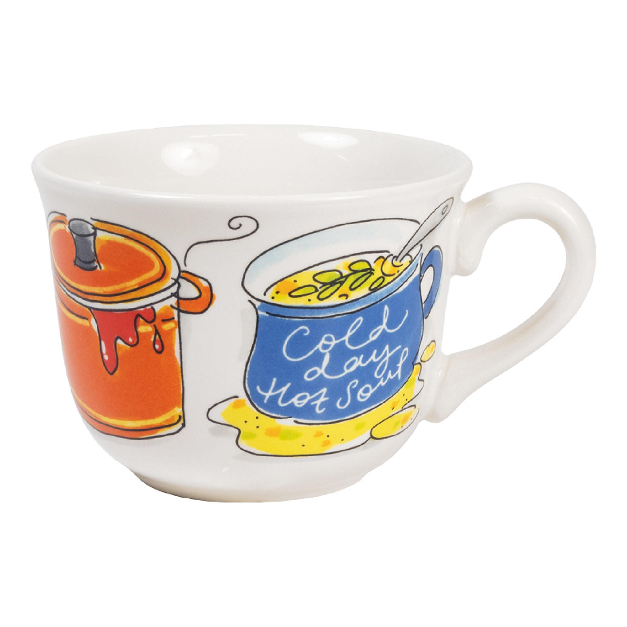 SUPPENSCHALE Heiße Suppe in Bunt - 600 ml - Multicolor, Keramik (12.7/16.2/9.7cm) - Blond Amsterdam