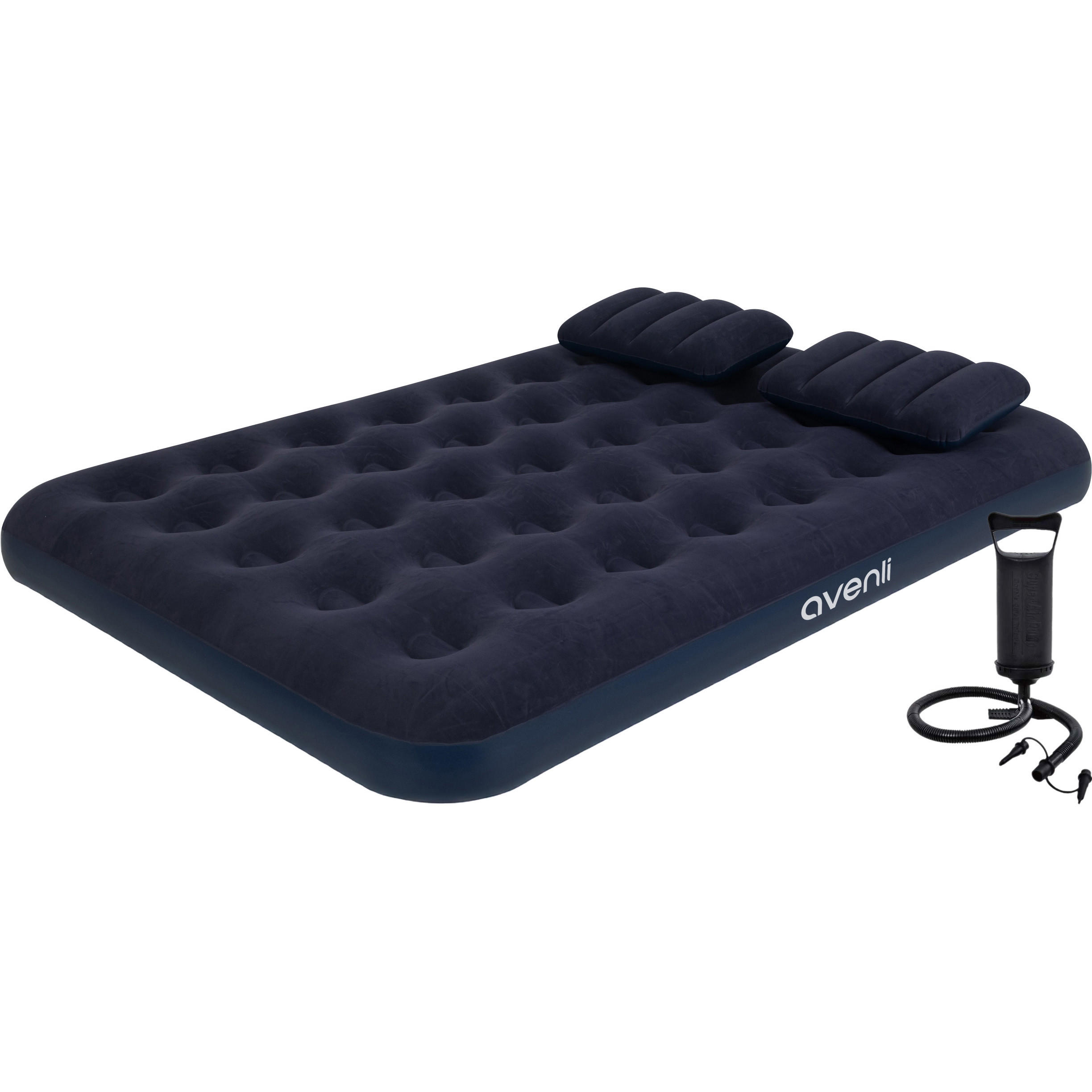 LUFTBETT Luftmatratze Camping für 2 Personen inklusive 2 Kissen und Pumpe - Blau, Kunststoff (137/191cm) - Avenli