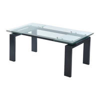 ESSTISCH ausziehbar - Glas & Metall - Schwarz - LUBANA - Transparent/Schwarz, Glas (100/270/76cm) - Vente-Unique