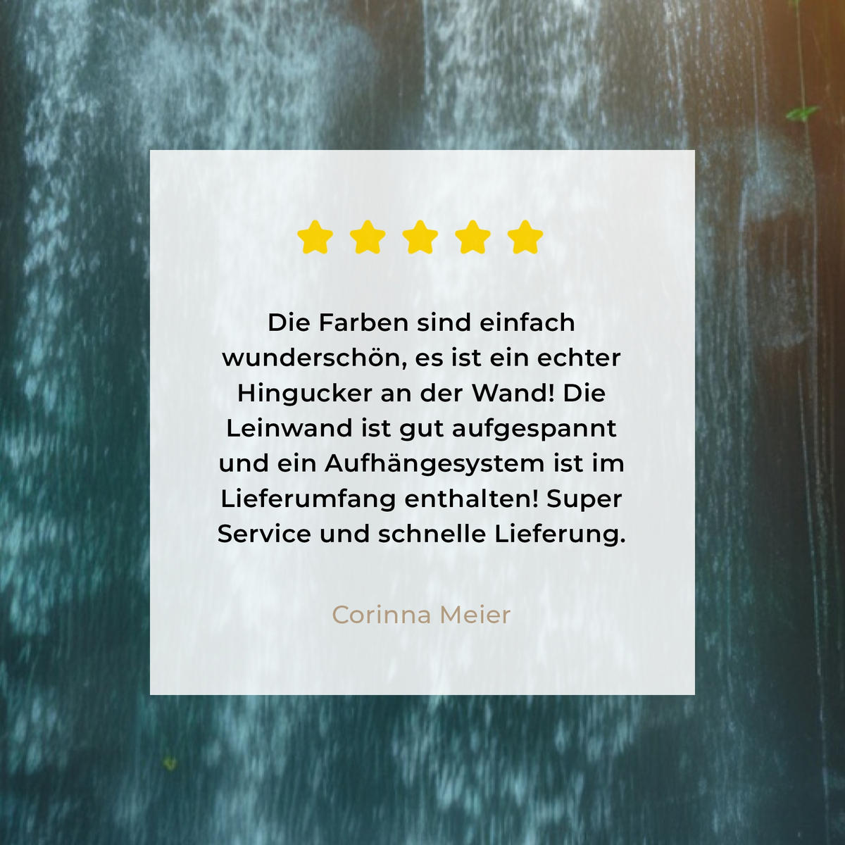 LEINWANDBILD Wasserfall - Dschungel - Sonne - Grün - Natur 80x120 cm - Grün, Textil (80/120cm) - MuchoWow