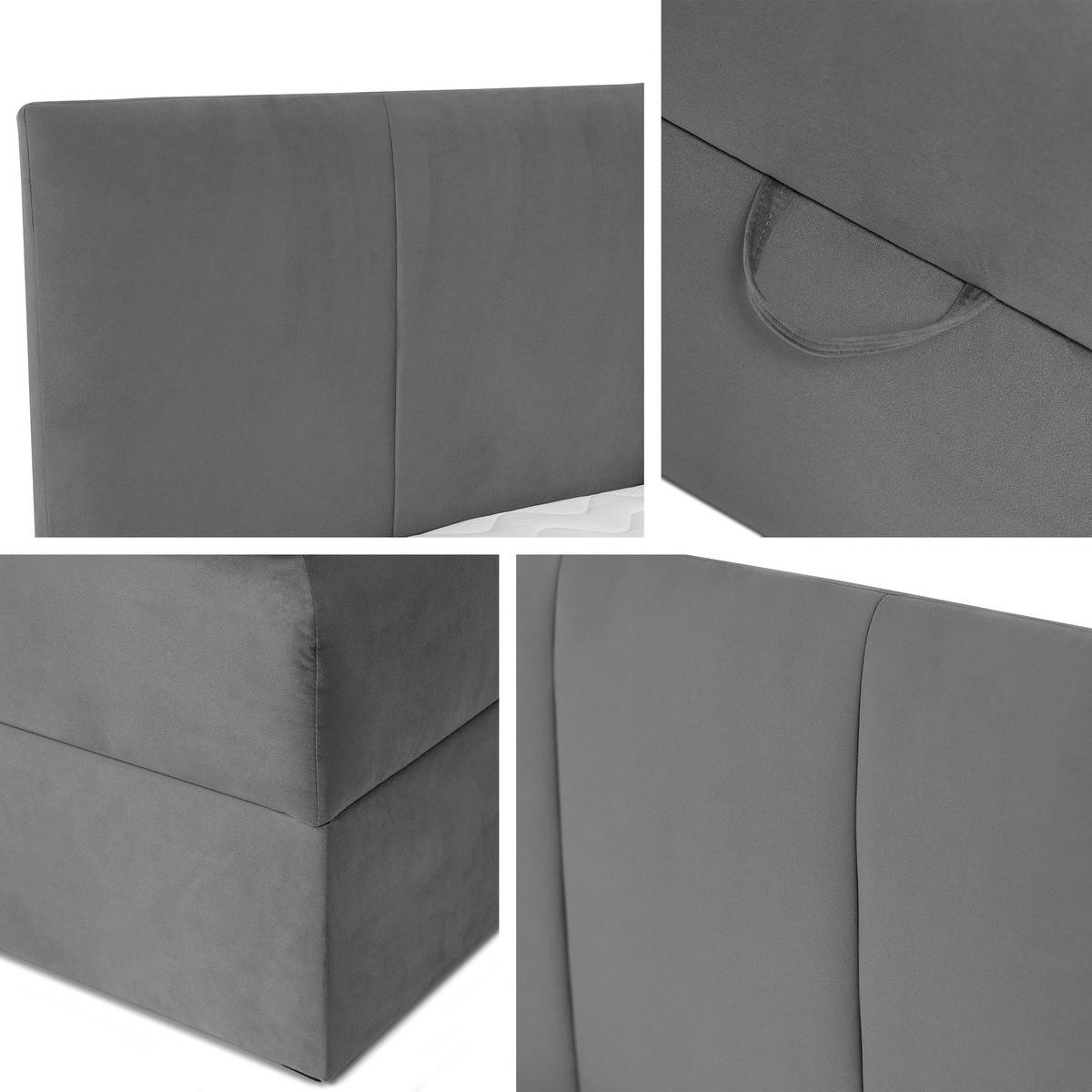 BOXBETT Rebos - Blau, Holz/Textil (180/200cm) - MIRJAN24