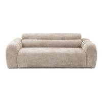 2-SITZER modulares Sofa VEER, Breite 213 cm Chenille Webstoff Beige - Beige/Schwarz, Holz/Kunststoff (213/75/95cm) - Muffo