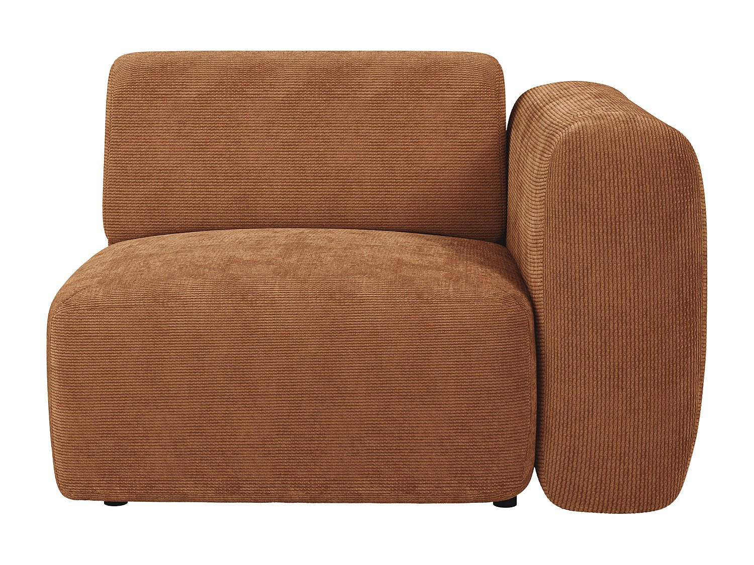 SESSEL mit gerader Rückenlehne - 1 Person - samt - terracotta Pogni - Terracotta, Textil (103/73/97cm) - Vente-Unique
