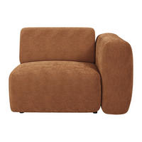SESSEL mit gerader Rückenlehne - 1 Person - samt - terracotta Pogni - Terracotta, Textil (103/73/97cm) - Vente-Unique