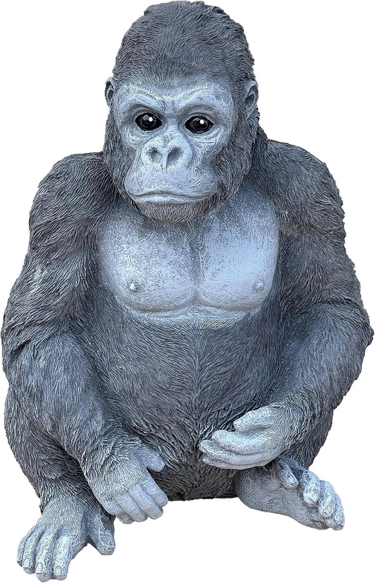 STEINFIGUR Gorilla Ben Affe frostfest Steinguss Gartenfigur - Grau, Stein (23/29/14cm) - stoneandstyle