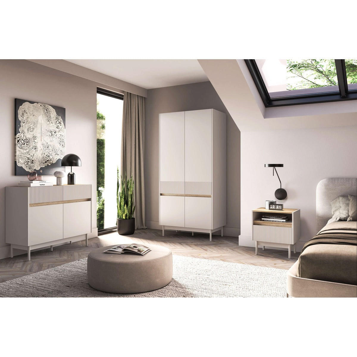 SCHLAFZIMMER Set 3-tlg. Dunea – Eichefarben - Eichefarben, Holzwerkstoff (92/193/53cm) - hi-markt