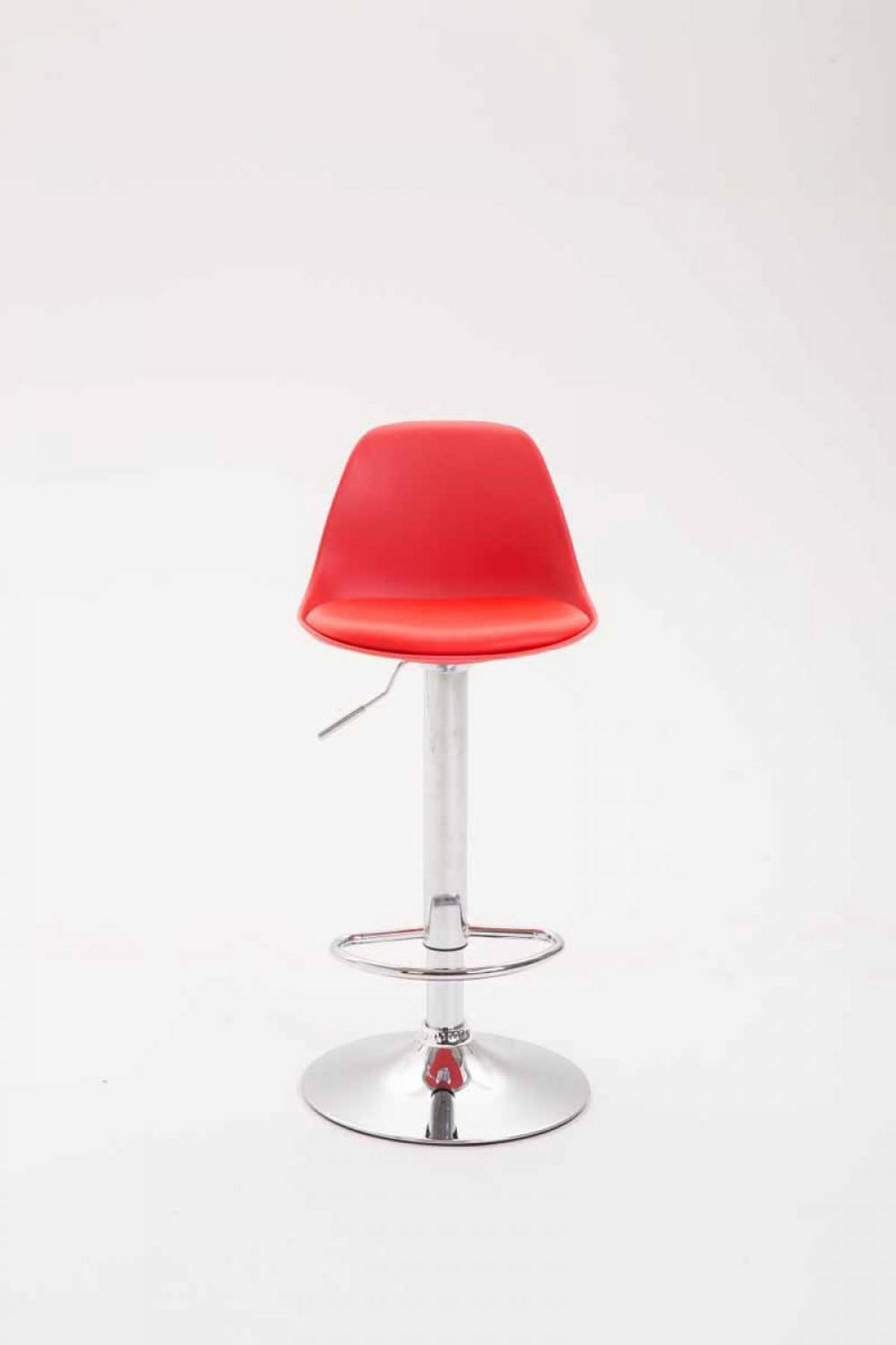 BARHOCKER Kunststoff rot - Chromfarben/Rot, Kunststoff/Metall (39/82/43cm) - CLP