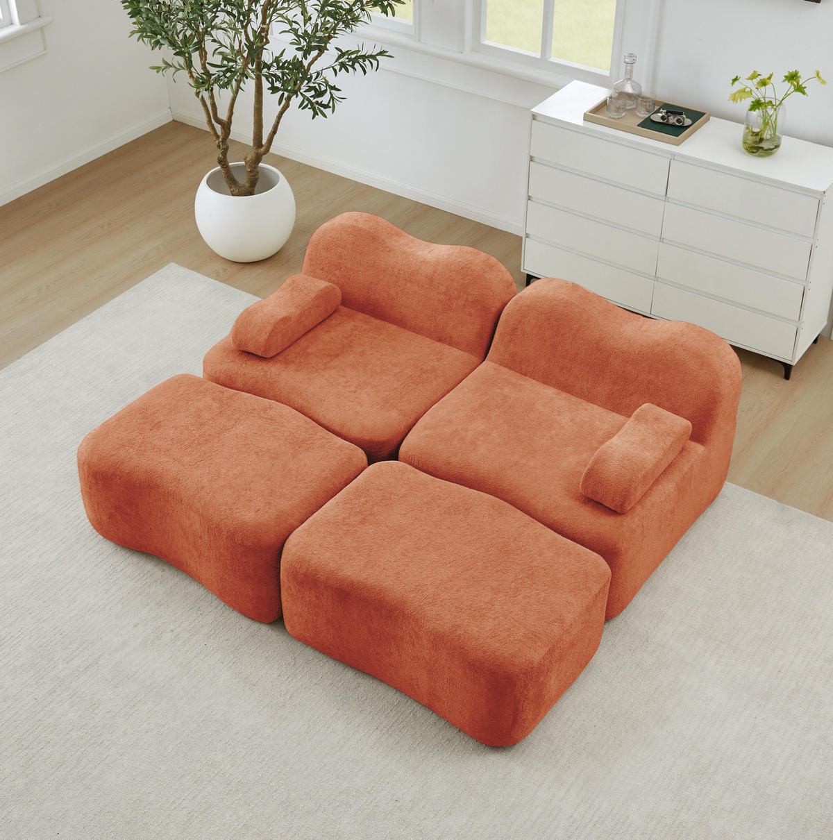 SOFA od baršuna u narančastoj boji - narančasta, tekstil (167/70/192cm) - Flora Grace