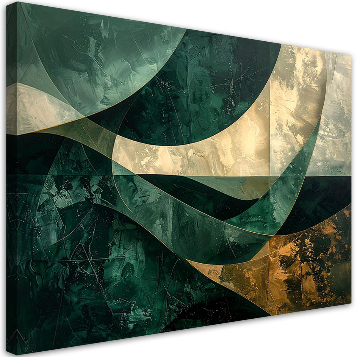 LEINWANDBILD Abstraktion 90x60cm - Grün, Textil (90/60cm) - Feeby