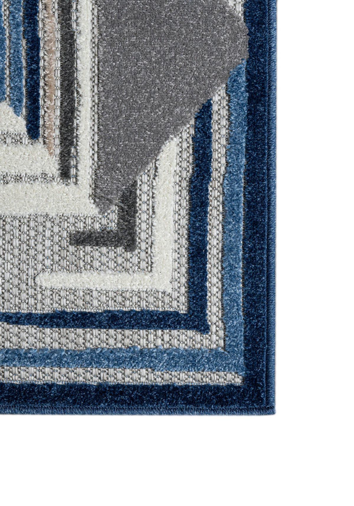 TEPPICH In-Outdoor Blau Abstract - Kurzflor Rechteckig Grau - 120 x 170 cm - Blau/Grau, Textil (120/170cm) - Mazovia
