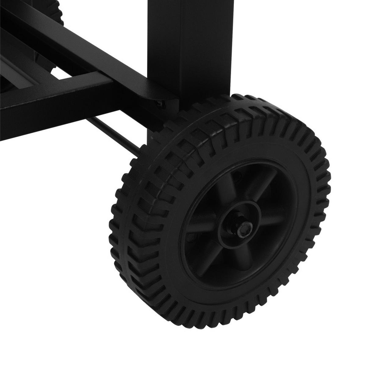 HOLZKOHLEGRILL aus Karbonstahl in Schwarz Tragbarer Outdoor BBQ 2 Seitentischen Temperaturbereich: 100-800°F 109 cm B × 46 cm T × 96,5 cm H - Schwarz, Metall (109/106.5/46cm) - Livingandhome