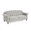 SOFA Carla Samt Silbergrau - Grau, Textil (210/85/88cm) - ATLANTIC home collection