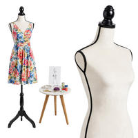 SKRÄDDARDOCKA vit storlek 36 till 38 höjdjusterbar - Vit, Trä/Textil (41/167/34cm) - Relaxdays