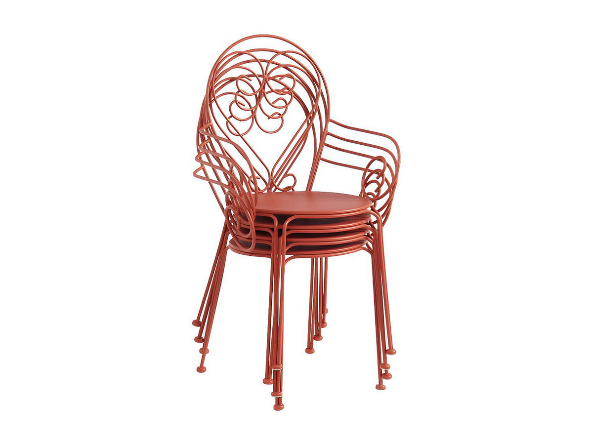 GARTENSTUHL - 48 cm x 52 cm - Metall - Terracotta - GUERMANTES - Terracotta, Metall (48/89/52cm) - Vente-Unique