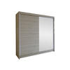SCHWEBETÜRENSCHRANK Talin I - Silberfarben/Sonoma Eiche, Holzwerkstoff/Metall (180/215/58cm) - MIRJAN24