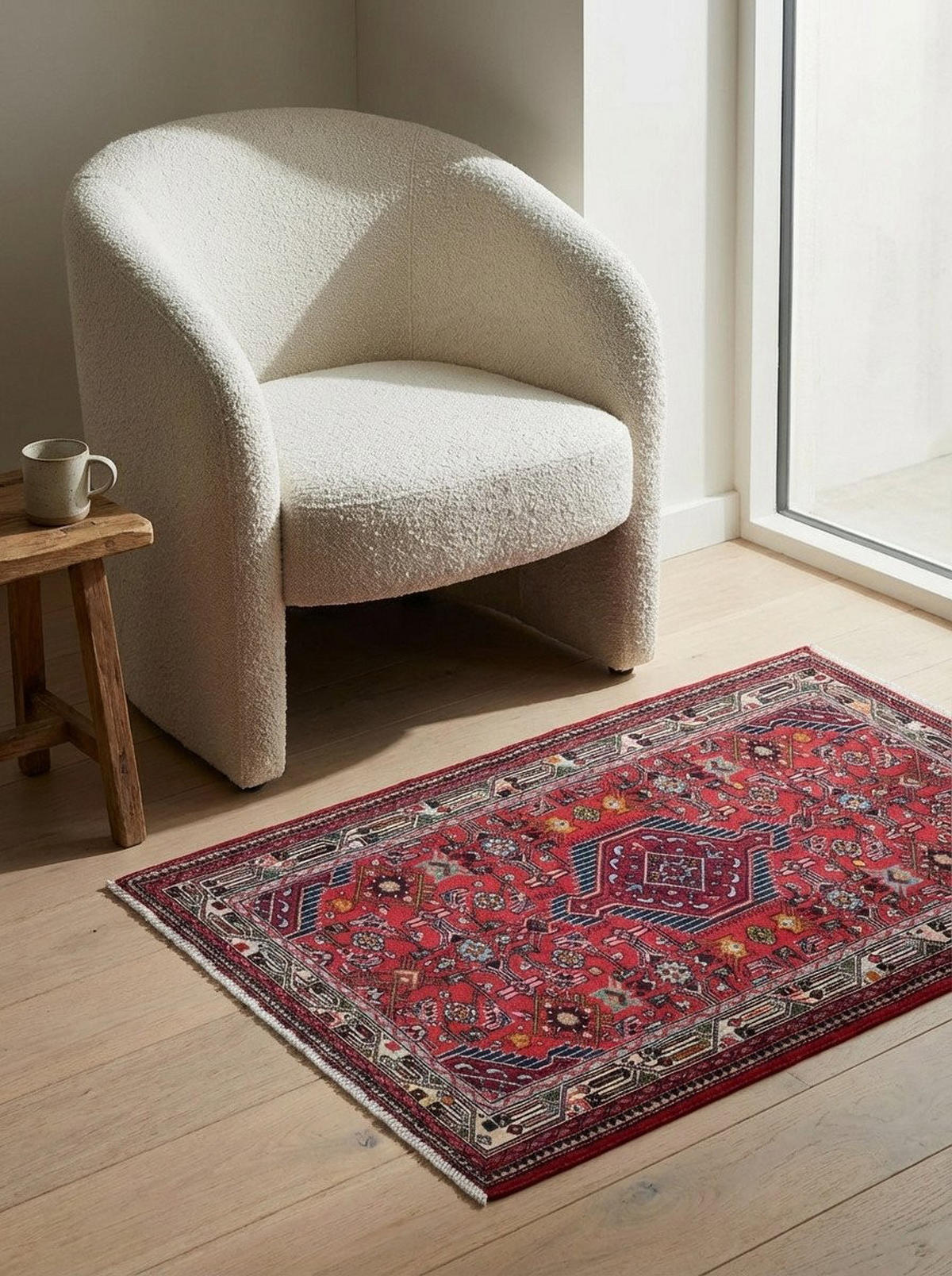 TEPPICH Assadabad Rot 154/103 cm Schurwolle - Rot, Textil (103/154cm) - Looma