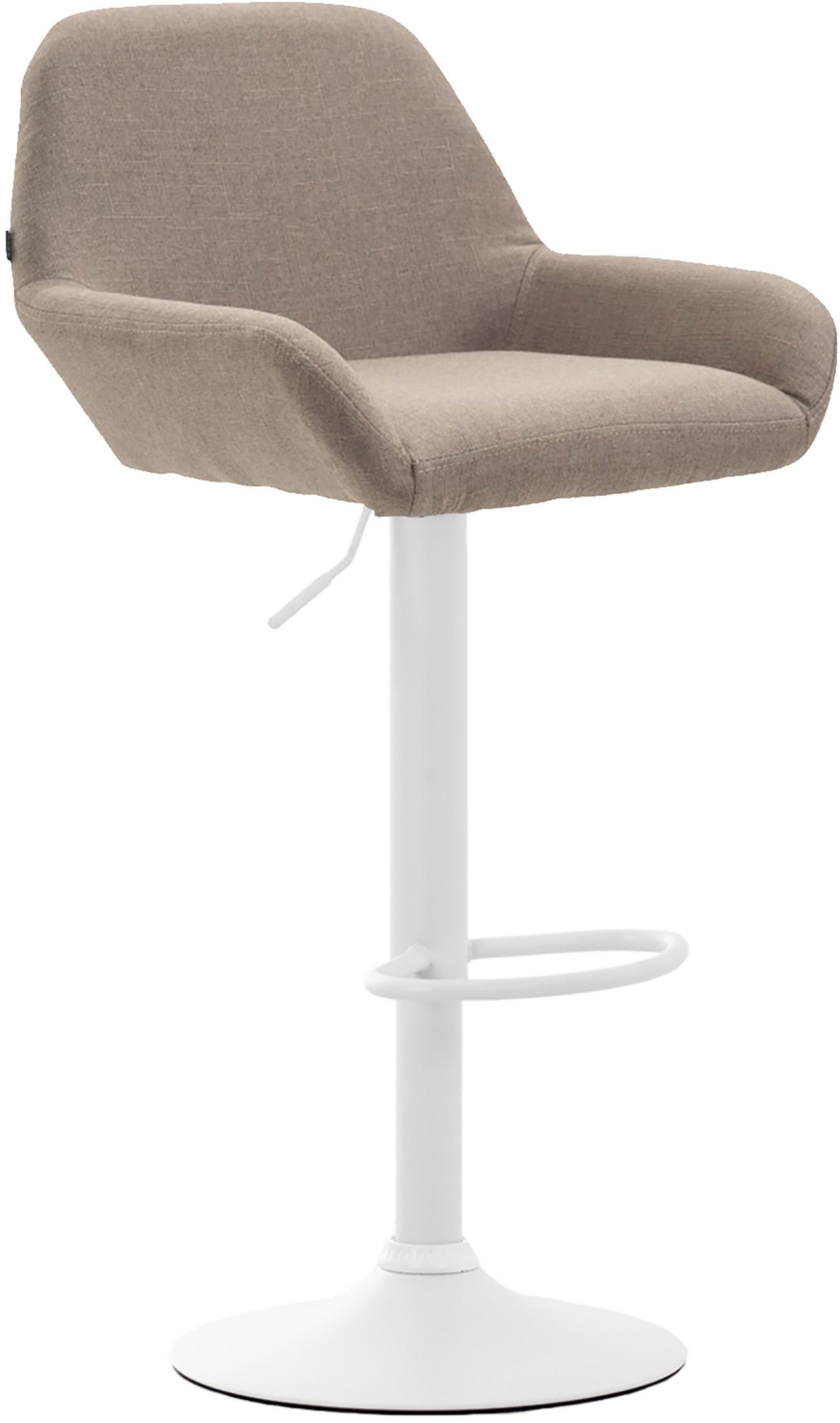 BARHOCKER DUBLIN Taupe Stoff Weiß - Taupe, Textil/Metall (51/89/52cm) - DELUKE