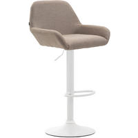 BARHOCKER DUBLIN Taupe Stoff Weiß - Taupe, Textil/Metall (51/89/52cm) - DELUKE