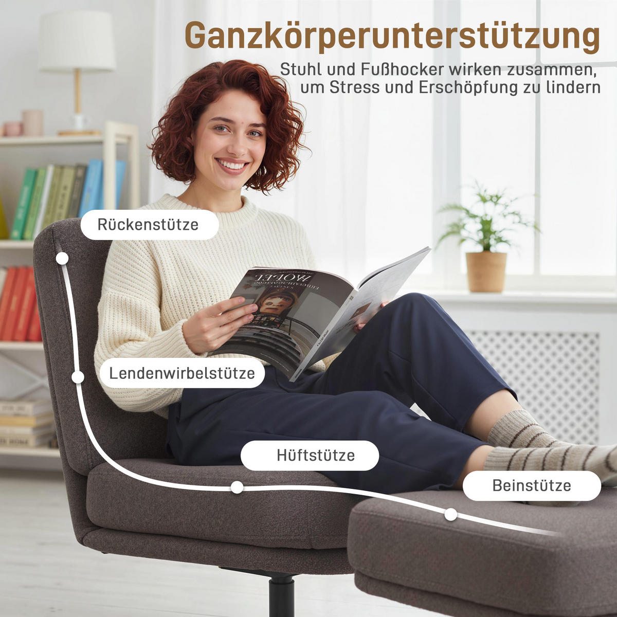 SESSEL mit Hocker Drehbar Loungesessel mit Leinenoptik für Wohnzimmer Dunkelgrau - Dunkelgrau/Schwarz, Textil/Metall (68/93/91cm) - HOMCOM