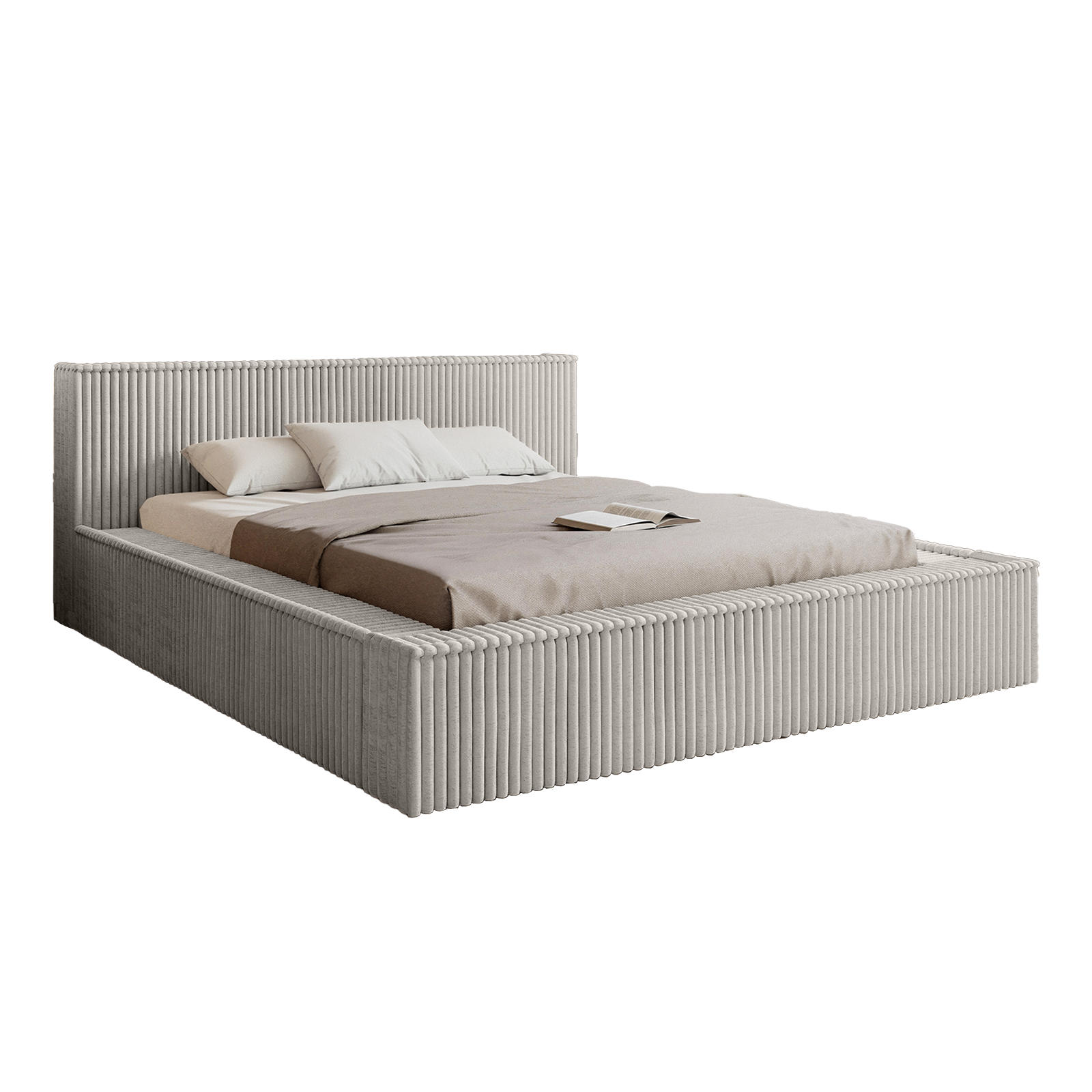 Fedve POLSTRBED ALENZO 140x200 cm, Světle šedá