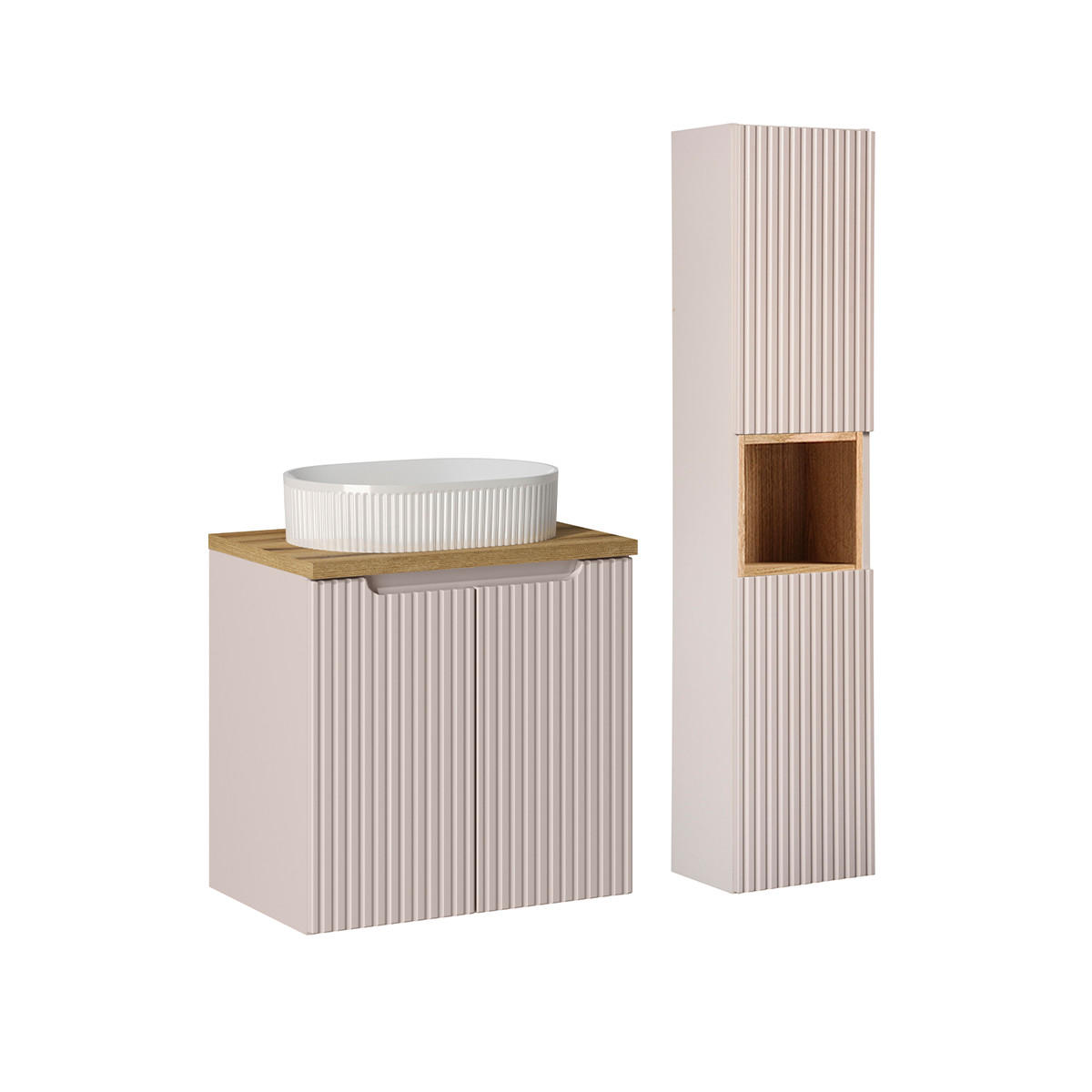 Petits-meubles KOUPELNOVÝ NÁBYTEK 60.4cm Riva 2er-Set Kašmír