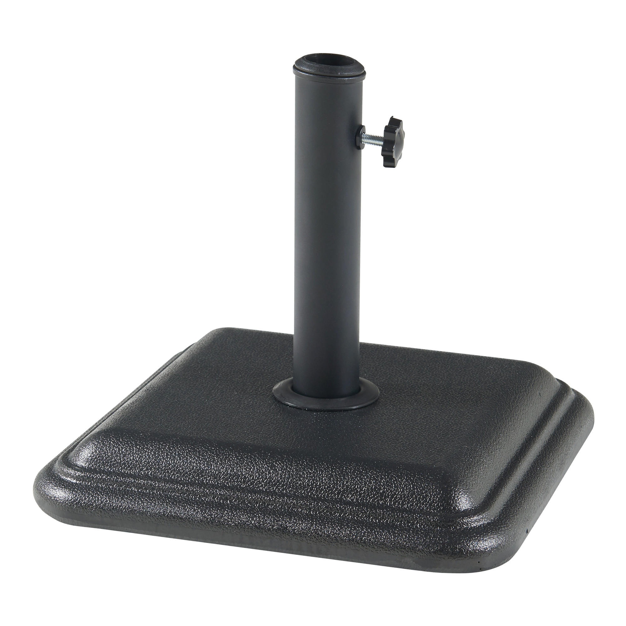 SONNENSCHIRMSTÄNDER Biccari - Schwarz, Stein (35/35cm) - casa.pro