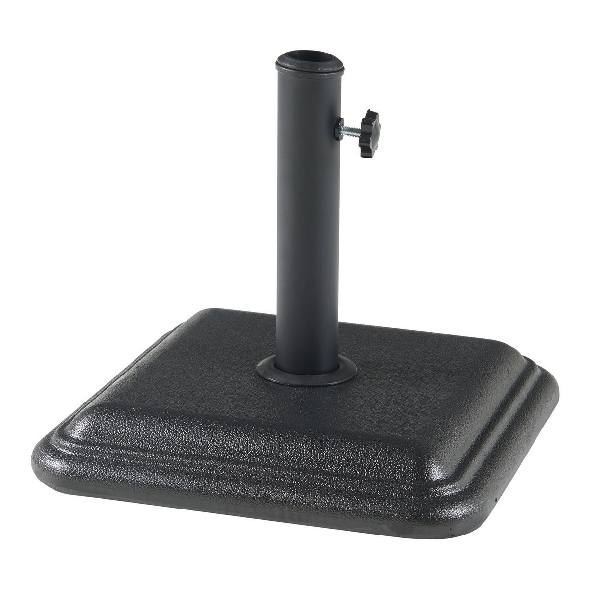 SONNENSCHIRMSTÄNDER Biccari - Schwarz, Stein (35/35cm) - casa.pro