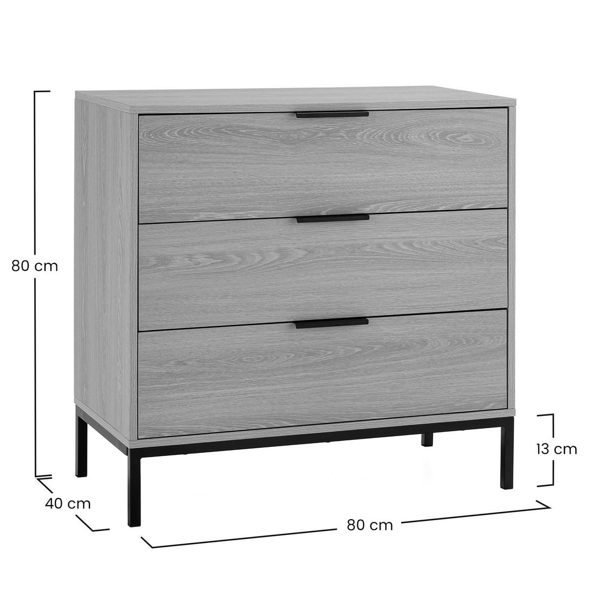 KOMMODE 80/80/40 Auri Eichenfarbe - Honigeiche, Holzwerkstoff (80/80/40cm) - VS Venta-stock