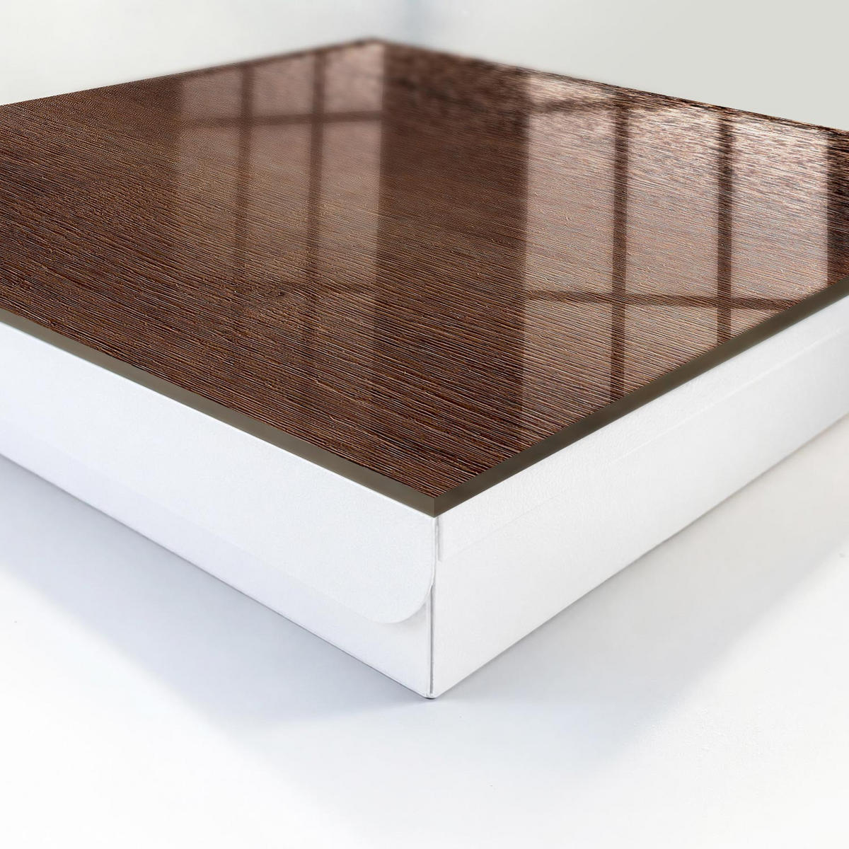SCHLÜSSELBOX Weiß 30x30 cm – Türöffnung nach rechts - Braunes Holz - Braun, Metall (30/30/5cm) - TULUP