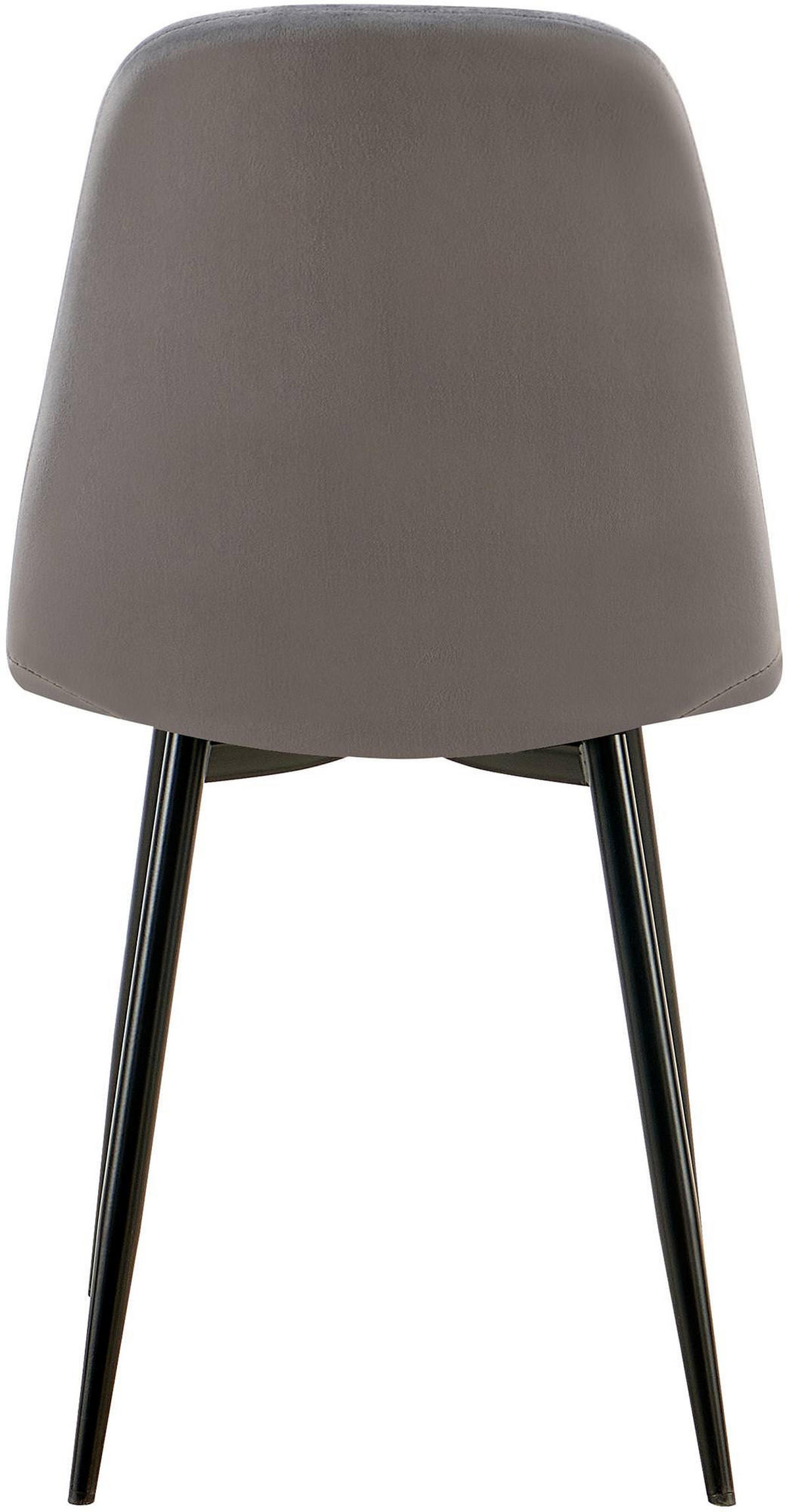STUHL 4er Set Samt Dunkelgrau - Dunkelgrau/Schwarz, Textil/Metall (45/88/54cm) - CLP