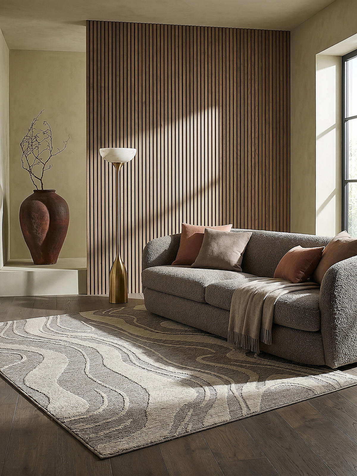 TEPPICH Waschbar LEAM, abstrakt, Grau, 160 x 223 cm - Grau, Textil (223/160cm) - KADIMA DESIGN