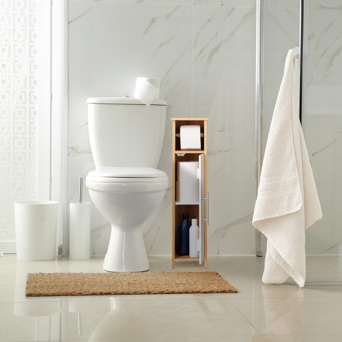 TOILETTENPAPIERHALTER - Hellbraun, Holz/Holzwerkstoff (18/71/20cm) - Relaxdays