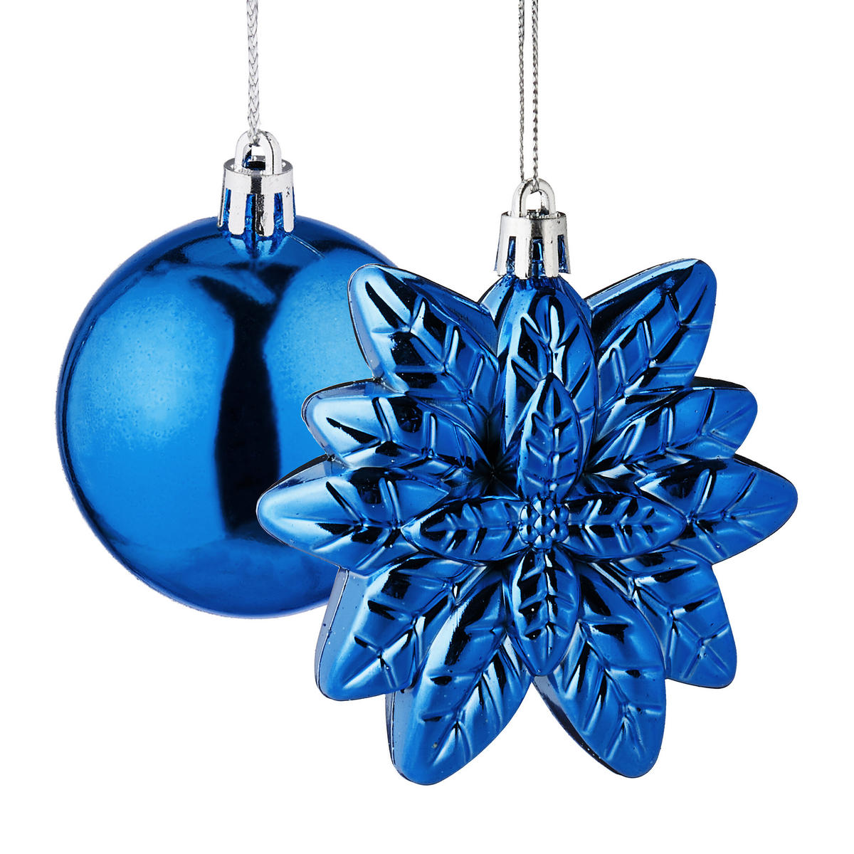100-TLG.WEIHNACHTSKUGELN-SET - Blau, Kunststoff (30/24/12cm) - Relaxdays