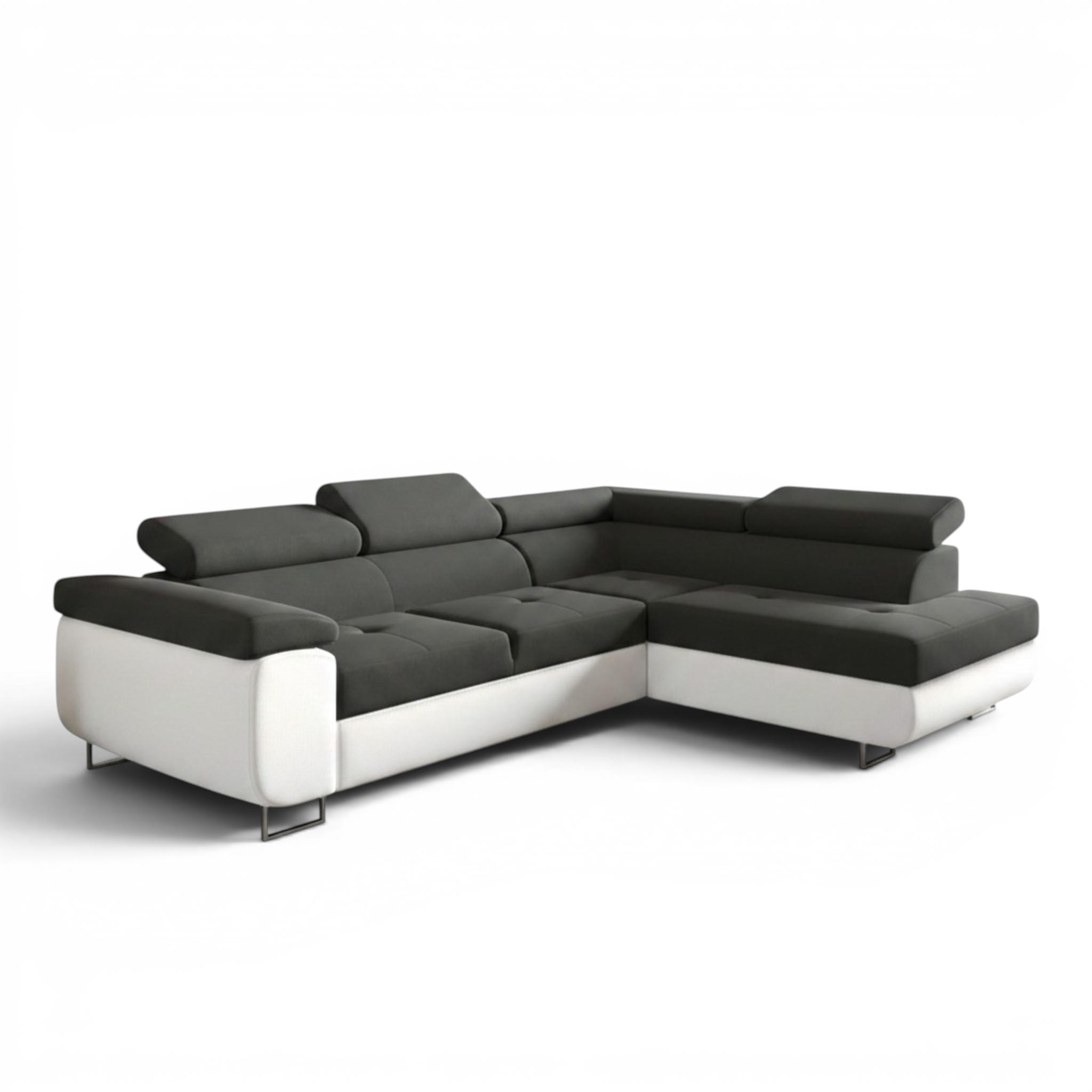 ECKSOFA Jade Mit Schlaffunktion - Schwarz, Holzwerkstoff/Textil (275/202cm) - Fun Möbel